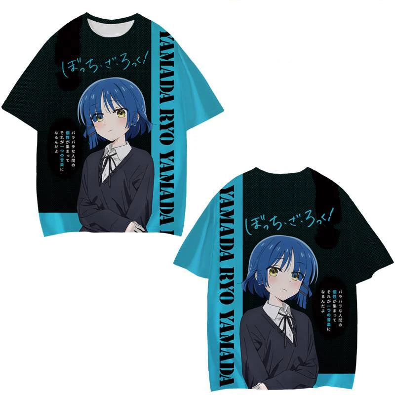 Camisetas de Manga corta para hombre y mujer,ropa de calle con estampado 3D de Bocchi The Rock,de gran tamaño,a la moda